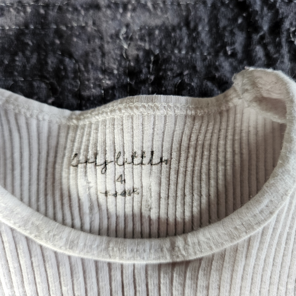 Cream Long Sleeve Ribbed Tee - Picture 2 of 5